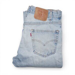 Levis 505 Jeans Well Worn Actual Size 32x33 Men's Tag Size 34x32 Vintage Trashed
